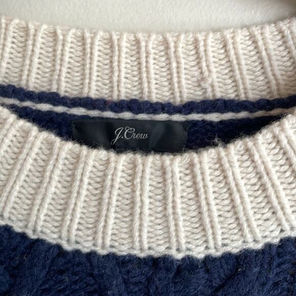 J.Crew Gabby Stripe Cable Knit Wool Tunic Sweater - Picture 6 of 14